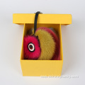 Handmade Fur Bag Charm Key Chain Owl Real Fur Ball Keychain